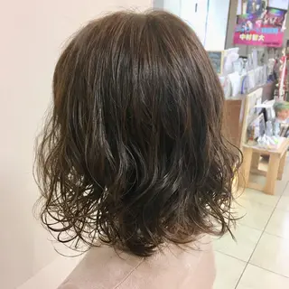 ミディアム カラー パーマ ヘアアレンジ 【Sweep】おじま のぞみのヘアスタイル