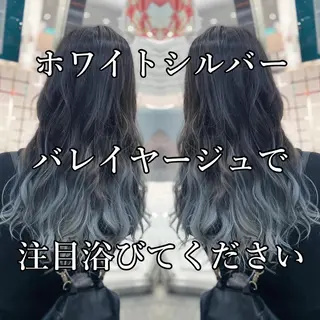 ロング カラー ブリーチ/バレイヤ ージュ川端裕司のヘアスタイル