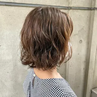 ミディアム カラー パーマ 銀座No.1髪質改善 縮毛矯正/本木のヘアスタイル