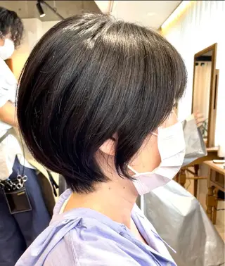 ショート 日比崚介🍀 おくれげ小顔カットのヘアスタイル