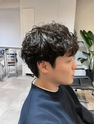 ショート パーマ メンズ elima横浜西口所属・fifth/シン🌿 透明感カラー/パーマのヘアスタイル