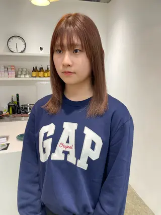 ミディアム カラー 𝘚𝘶𝘻𝘶 𓂃𓈒𓏸のヘアスタイル