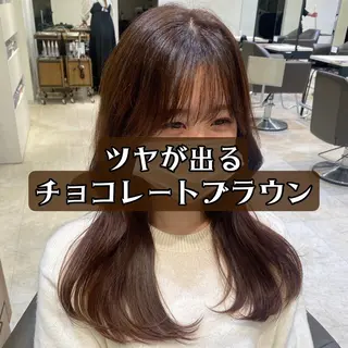 ロング カラー パーマ ヘアアレンジ 韓国・韓国ヘア 髪質改善のヘアスタイル