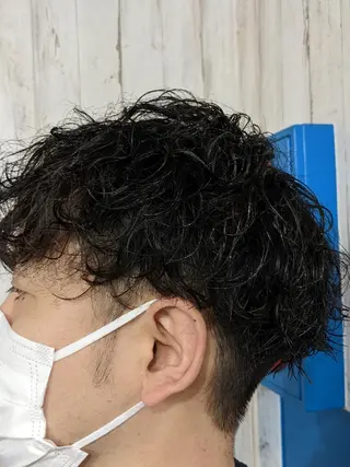 ショート パーマ メンズ メンズパーマ/顔周り レイヤーカット/えののヘアスタイル