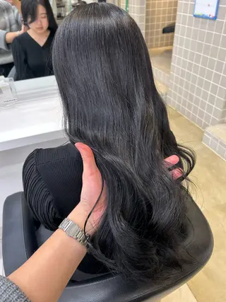 ロング カラー パーマ ヘアアレンジ メンズ キッズ 🦋韓国レイヤー｜ 透明感グレージュ🦋のヘアスタイル