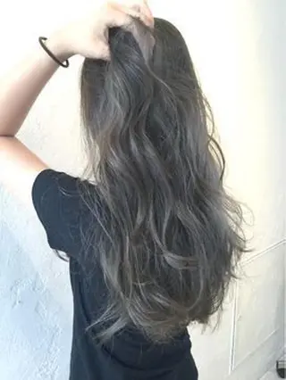 ロング カラー パーマ ヘアアレンジ チビ編み込みエクステ シールEXどぅ〜すのヘアスタイル