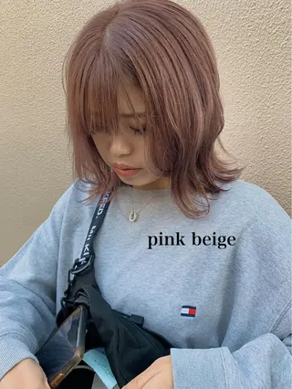 セミロング カラー 透明感カラー👑 井上美乃里のヘアスタイル