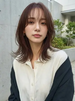 ロング 透明感カラー/レイヤ ーカット/Maoのヘアスタイル