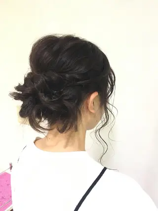 セミロング カラー ヘアアレンジ きむえり/髪質改善 /うねり広がり改善のヘアスタイル