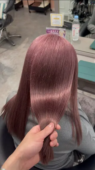 セミロング 大阪/縮毛矯正 /ベージュ/はやとのヘアスタイル