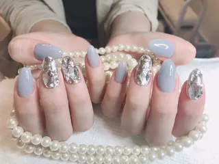 セミロング ネイル 長さ出し専門 nynaのネイルデザイン
