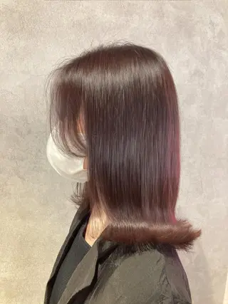 ミディアム カラー スキバサミを使わない カット🌼唯🌼のヘアスタイル