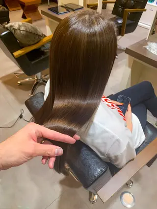 ロング カラー 地毛風ストレート/ 髪質改善/榎本流行のヘアスタイル