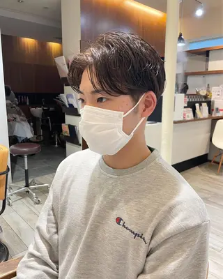 メンズ 🍋透け感カラー🍃 オリーブ🍐Kahoのヘアスタイル