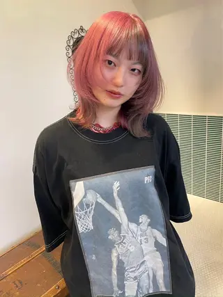 ミディアム カラー ハイトーン/メンズ/ デザイン/梅田/ミユのヘアスタイル