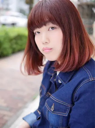 ミディアム カラー 川端 かんな🐹のヘアスタイル