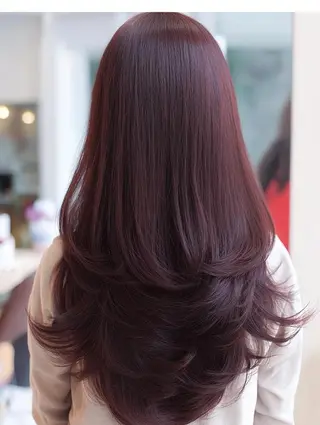 セミロング 絶対可愛い暖色カラー 🌷うる艶🌷結奈✨のヘアスタイル