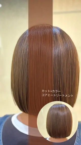ショート カラー 縮毛矯正/髪質改善/ 艶髪ササキナツミのヘアスタイル