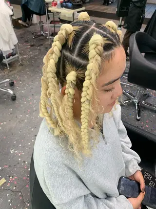 ショート ヘアアレンジ MEI/ブレイズ/ コーンロウ/茅ヶ崎のヘアスタイル