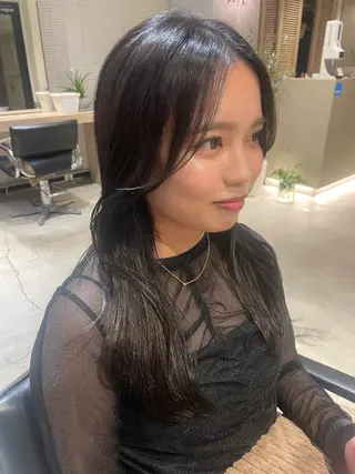 セミロング カラー ヘアアレンジ 一箭 恵梧/ロングヘアのヘアスタイル