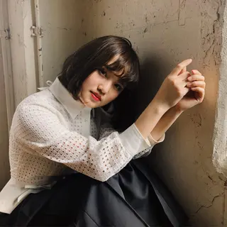ミディアム パーマ アンブレラカラー💫 フェイスフレーミングのヘアスタイル