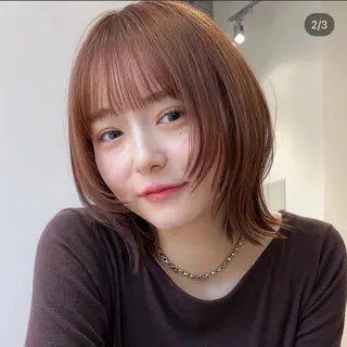 ミディアム 暖色カラー/レイヤー カット☁️MEI☁️のヘアスタイル