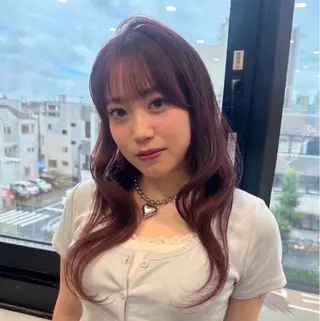 ロング カラー 暖色カラー♡ ブリーチ🎀ノアのヘアスタイル