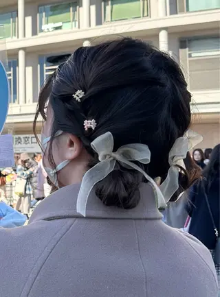 ヘアアレンジ 艶髪/ブリーチなし Wカラー🌺yuiのヘアスタイル