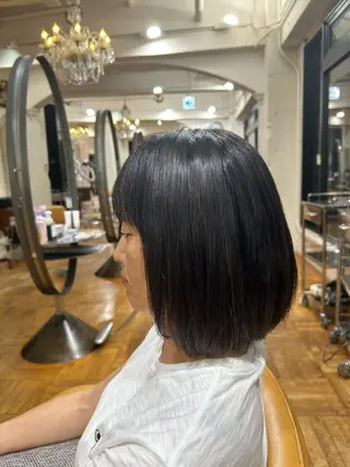 ミディアム カラー ツヤ髪💫髪質改善 透明感カラー仁平創太のヘアスタイル