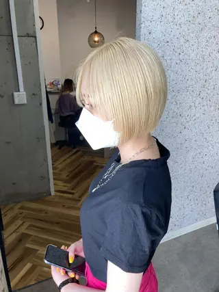 ショート カラー 髪質改善.縮毛矯正 ×韓国ヘアyukiのヘアスタイル