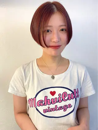 ショート カラー 森貴裕/ベージュ/ パーマ/オリーブのヘアスタイル