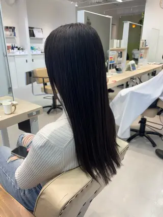ロング ニュアンスパーマ/ フェザー/マッシュのヘアスタイル