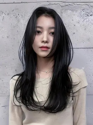 ロング カラー ×シールエクステのヘアスタイル