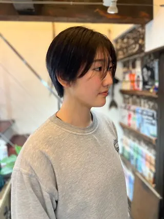 ショート ボブパーマ/レイヤー ヒロモトアサカのヘアスタイル