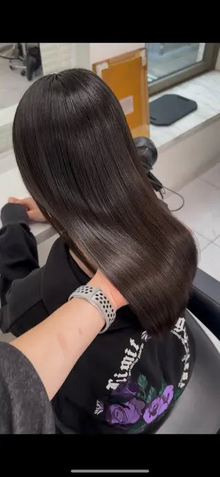 ロング 縮毛/ダブルカラー 🦋ベージュヘア🦋のヘアスタイル