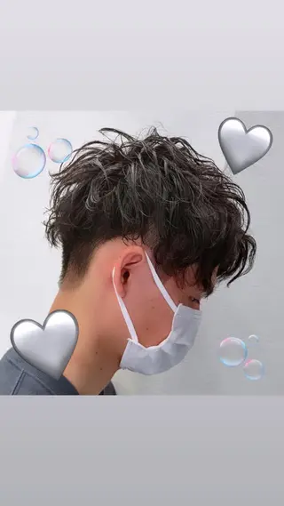 ショート パーマ メンズ 🦋髪質改善 今宮梨沙🦋のヘアスタイル