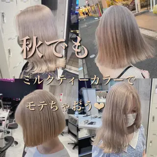 セミロング 🤍ムラ修正ブリーチ 🤍原宿/YUUのヘアスタイル