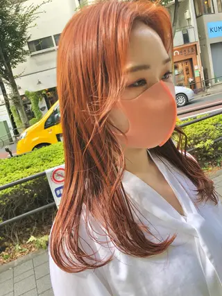 ロング カラー ヘアアレンジ チャンモリパーマ/韓 国/Minami🦋のヘアスタイル