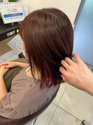ミディアム カラー ヘアアレンジ リリー /Men's/パーマのヘアスタイル