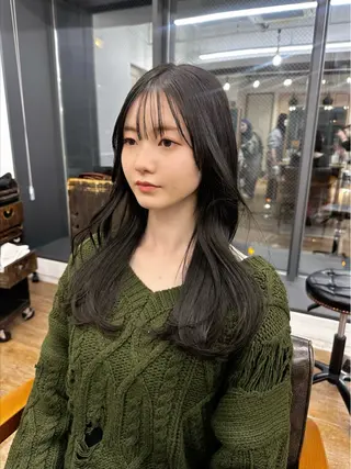 ロング カラー パーマ ヘアアレンジ メンズ キッズ 骨格レイヤーカット 🌿美髪縮毛矯正のヘアスタイル