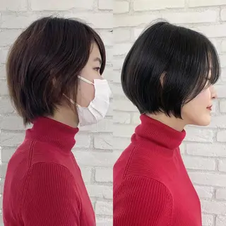 ショート カラー 伊 杏のヘアスタイル