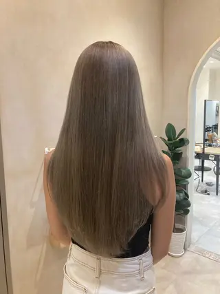 ロング カラー あべ えみのヘアスタイル