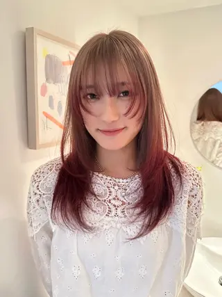 ミディアム カラー 磯　亜由香🌼 ブリーチ/ボブカットのヘアスタイル