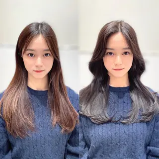 ロング カラー ヘアアレンジ 🤎小顔レイヤー /ベージュ🤎友香のヘアスタイル