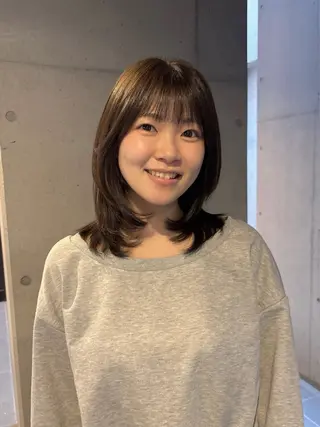 ミディアム カラー 韓国ヘア/wカラー レイヤー/RIN🎀のヘアスタイル