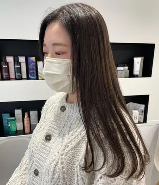 ミディアム カラー パーマ ヘアアレンジ メンズ キッズ ネイル マツエク・マツパ アイブロウ mona/ ストレートスタイル✨のヘアスタイル