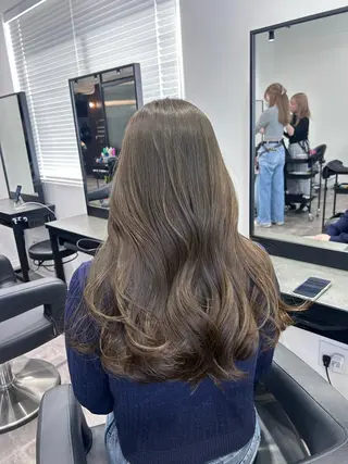 ロング カラー ヘアアレンジ メンズ キッズ ブリーチなしカラー/ ブラウン/レイヤーのヘアスタイル