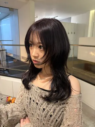 ミディアム カラー ヘアアレンジ yoru+d nanaのヘアスタイル