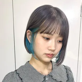 カラー 横山ダブルカラー ハイライト透明感カラのヘアスタイル