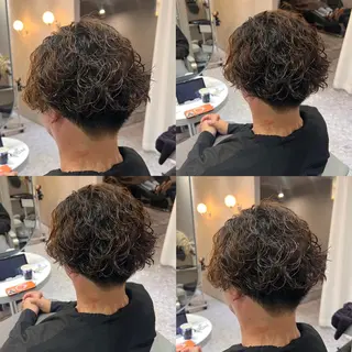 ショート カラー パーマ メンズ COMOREVI hair salon所属・KANA🌿透明感/ レイヤーcut🌿のヘアスタイル